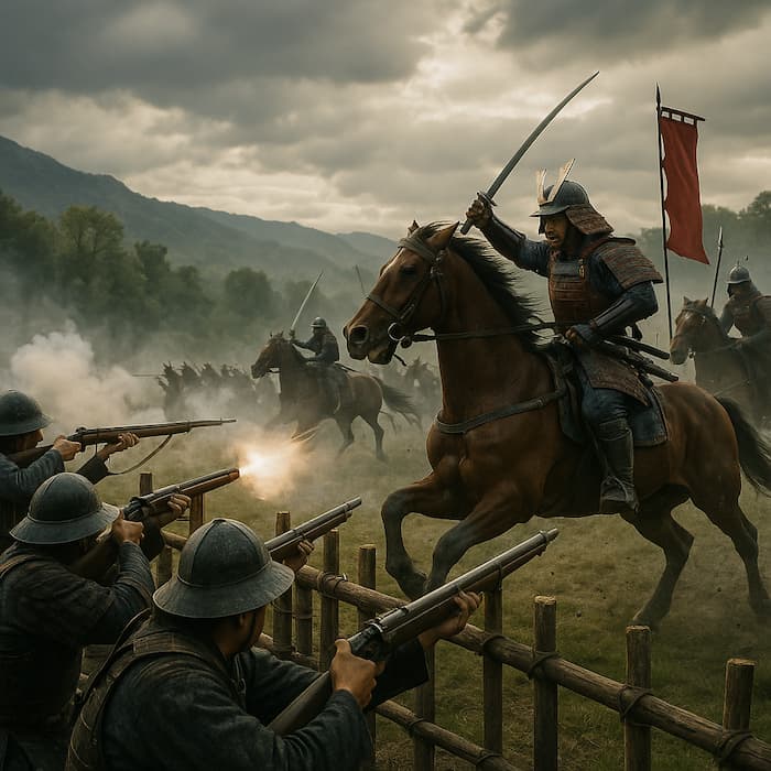 Nagashino 1575: cuando los arcabuces cambiaron la guerra samurái
Las ilustraciones de esta sección se han creado mediante inteligencia artificial, bajo la dirección de nuestro equipo editorial.
Esta tecnología nos permite dar vida a escenas históricas, respetando al mismo tiempo nuestra pasión por la autenticidad.
#Terressens, donde las historias toman forma