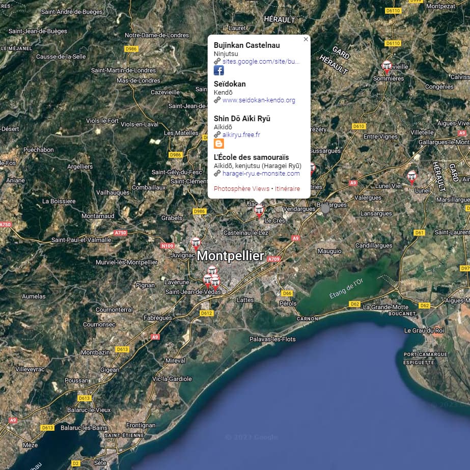 Dōjō y sala de entrenamiento: mapa de clubes de artes marciales