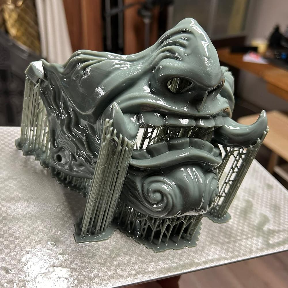 Impresión 3D por estereolitografía #Terressens: fabricación de un mempo (máscara de samurái)
