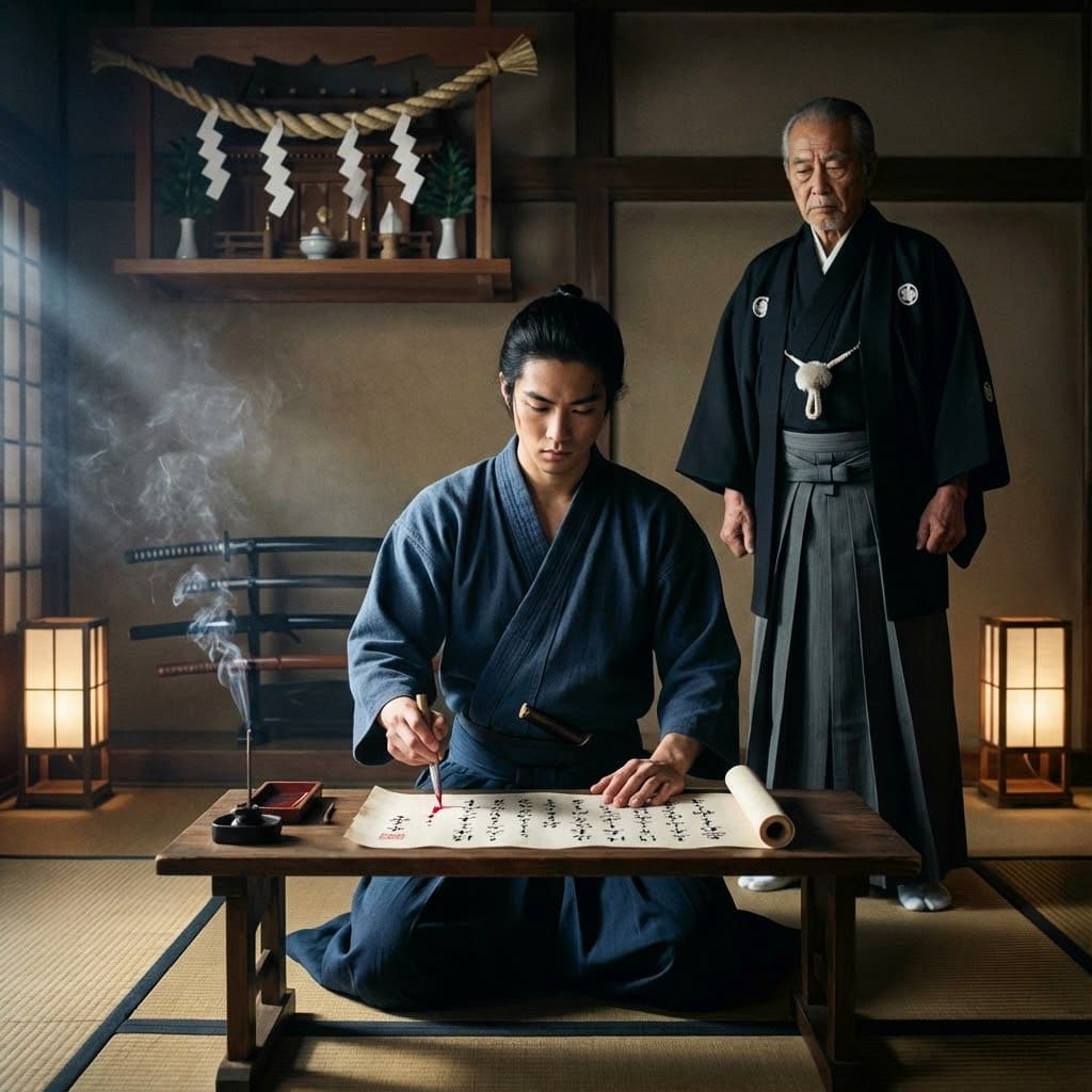 Keppan, cuando un juramento unía la espada... y el alma. Las ilustraciones de esta sección se crean mediante inteligencia artificial, bajo la dirección de nuestro equipo editorial. Esta tecnología nos permite dar vida a escenas históricas o legendarias, respetando nuestra pasión por la autenticidad y la imaginación. #Terressens, donde las historias cobran forma.