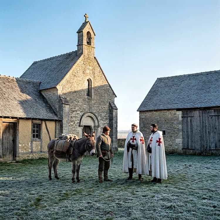 Payns, los orígenes de la encomienda templaria. Las ilustraciones de esta sección se han creado mediante inteligencia artificial, bajo la dirección de nuestro equipo editorial. Esta tecnología nos permite dar vida a escenas históricas o legendarias, respetando nuestra pasión por la autenticidad y la imaginación. #Terressens, donde las historias cobran vida.