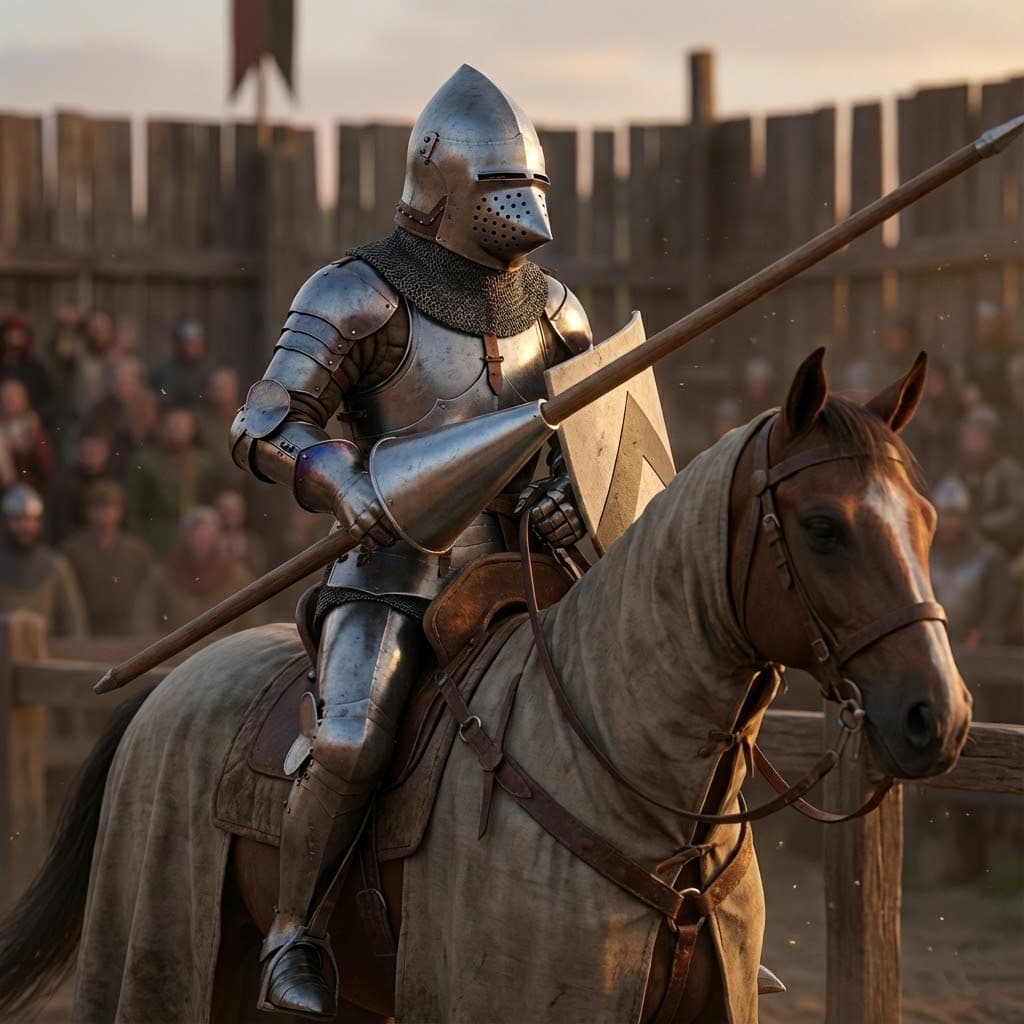 Bascinet con cara de cerdo, ¿por qué los agujeros están a la derecha? Las ilustraciones de esta sección se han creado mediante inteligencia artificial, bajo la dirección de nuestro equipo editorial. Esta tecnología nos permite dar vida a escenas históricas o legendarias, respetando nuestra pasión por la autenticidad y la imaginación. #Terressens, donde las historias cobran forma.