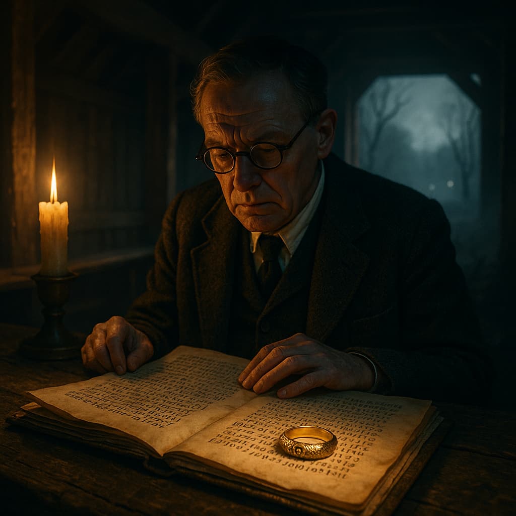 Las raíces medievales de El Señor de los Anillos. Las ilustraciones de esta sección están creadas mediante inteligencia artificial, bajo la dirección de nuestro equipo editorial. Esta tecnología nos permite dar vida a escenas históricas o legendarias, respetando nuestra pasión por la autenticidad y la imaginación. #Terressens, donde las historias toman forma