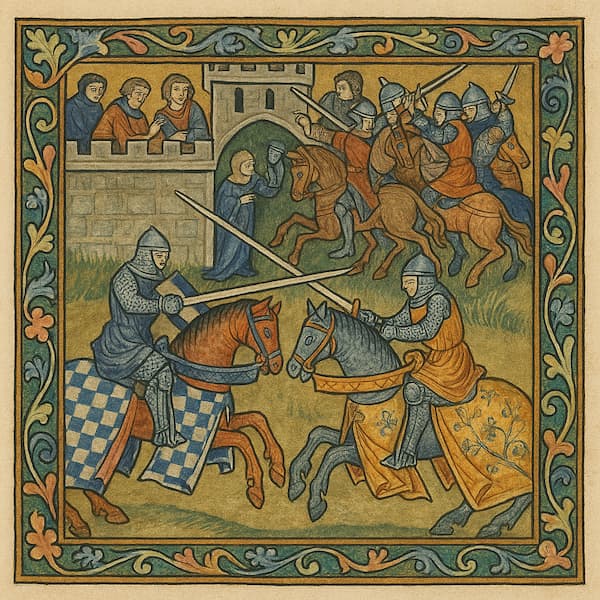 El Torneo de Caballería, antepasado del deporte extremo medieval

Las ilustraciones de esta sección han sido creadas mediante inteligencia artificial, bajo la dirección de nuestro equipo editorial.
Esta tecnología nos permite dar vida a escenas históricas o legendarias, respetando nuestra pasión por la autenticidad y la imaginación.
#Terressens, donde las historias toman forma