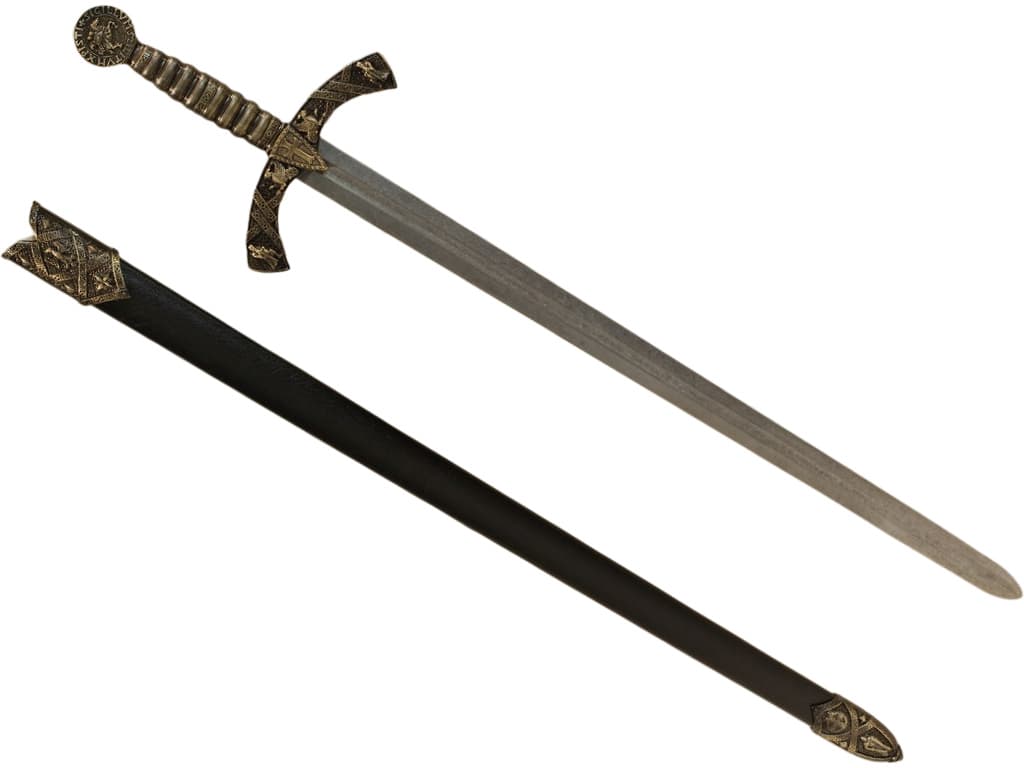 Espada templaria decorativa con vaina negra Espada templaria decorativa con vaina negra