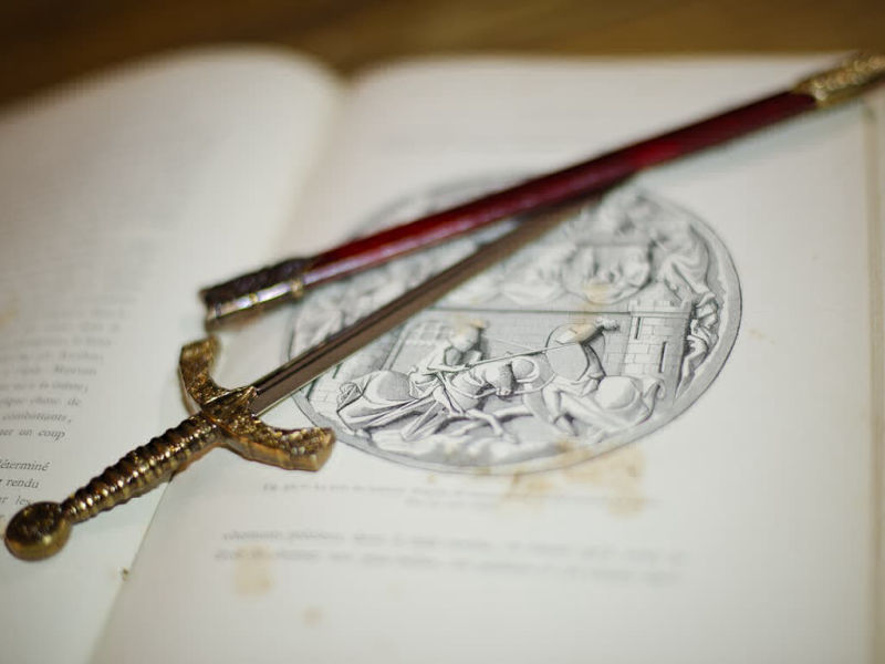 Abrecartas espada templaria vaina roja