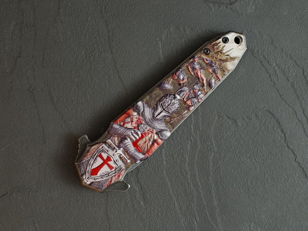 Abrecartas espada templaria vaina roja Cuchillo de batalla templario #Terressens