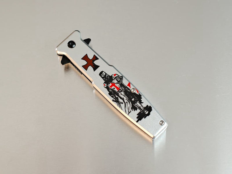 Abrecartas espada templaria vaina roja Cuchillo templario "Beaucéant" #Terressens