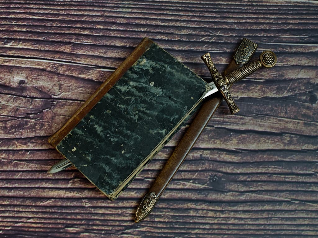 Abrecartas / abrecartas Excalibur, funda marrón #Terressens