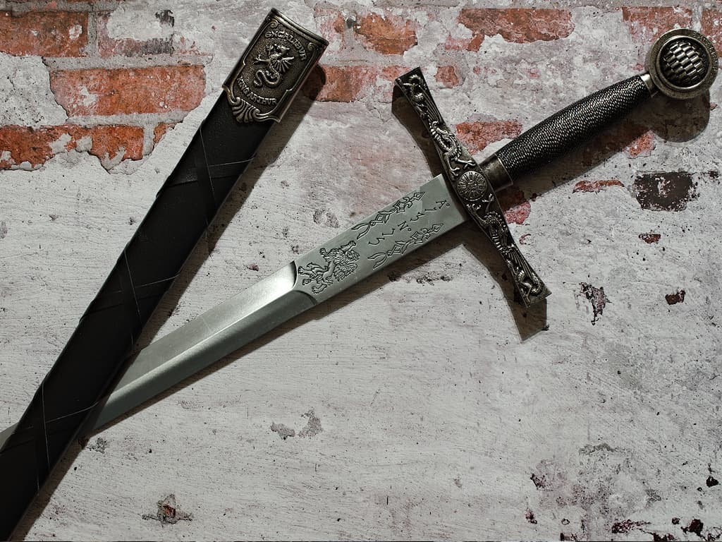 Excalibur, la espada del Rey Arturo, negra y plateada #Terressens