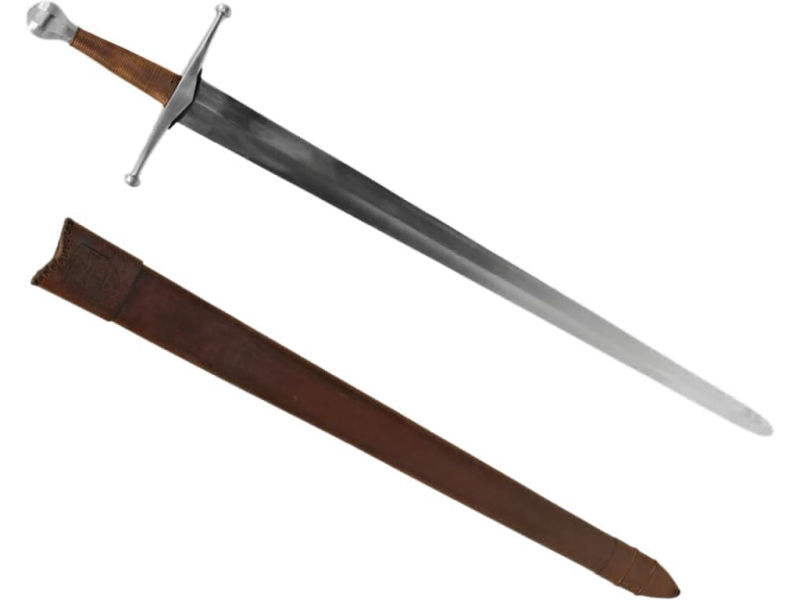 Épée médiévale forgée avec son fourreau en bois et cuir naturels Épée médiévale forgée avec son fourreau en bois et cuir naturels