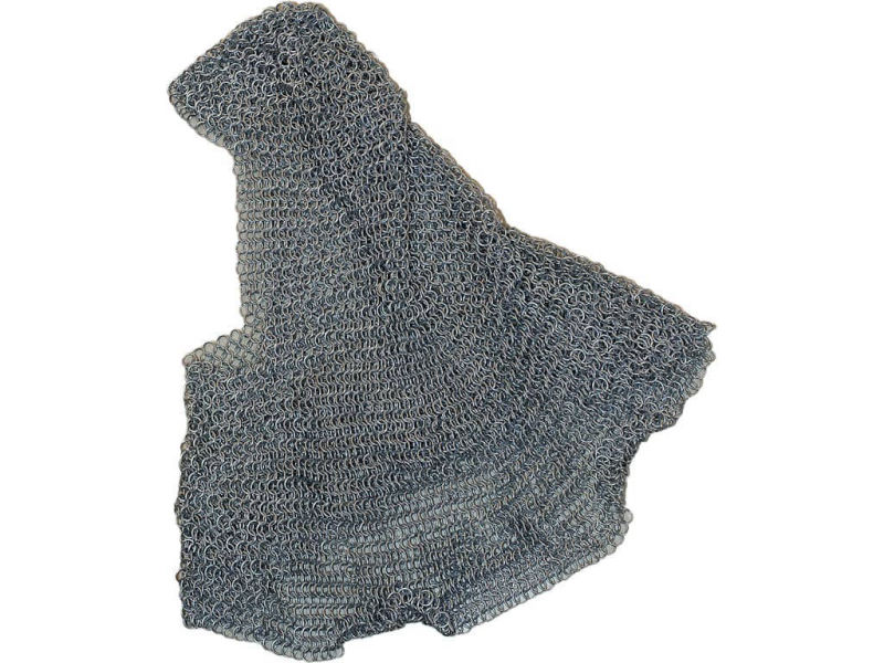 Camail d'armure médiévale (pièce d'armure médiévale en mailles aboutées ; capuchon de mailles) Camail d'armure médiévale (pièce d'armure médiévale en mailles aboutées ; capuchon de mailles)