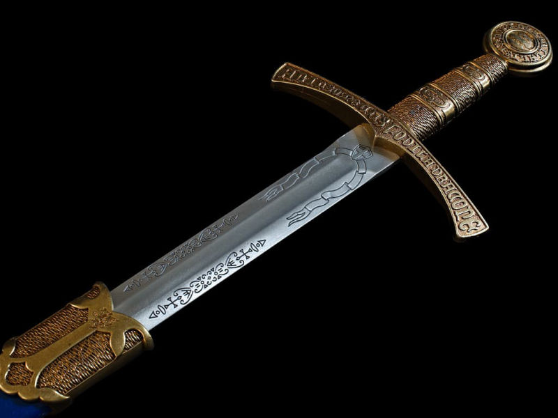 Excalibur, l'Épée du roi Arthur, avec fourreau rouge tressé #Terressens