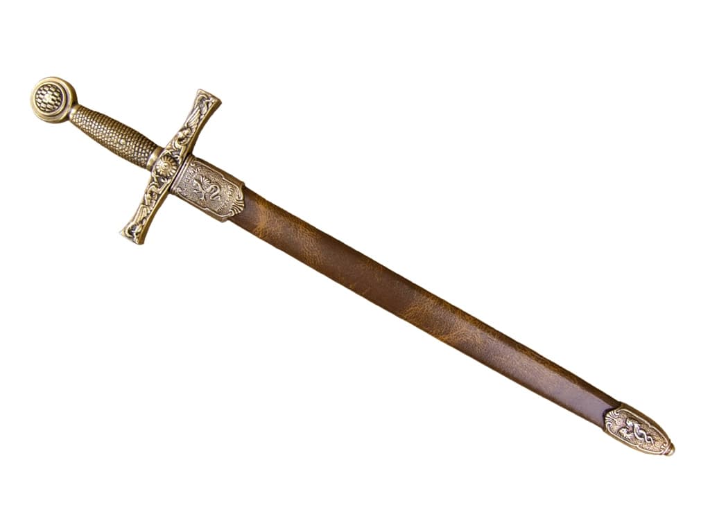 Ouvre-lettre / coupe-papier Excalibur, fourreau brun #Terressens Ouvre-lettre / coupe-papier Excalibur, fourreau brun #Terressens