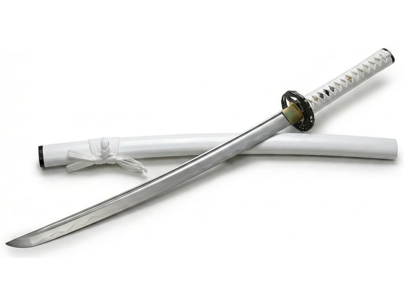 Katana blanc aiguisé « Neige éternelle » 復活 #Terressens Katana blanc aiguisé « Neige éternelle » 復活 #Terressens