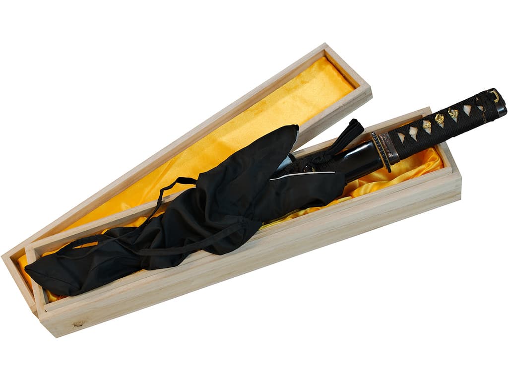 Yami, tantō aiguisé noir, lame damassée (闇 sombre) # Terressens Yami, tantō aiguisé noir, lame damassée (闇 sombre) # Terressens