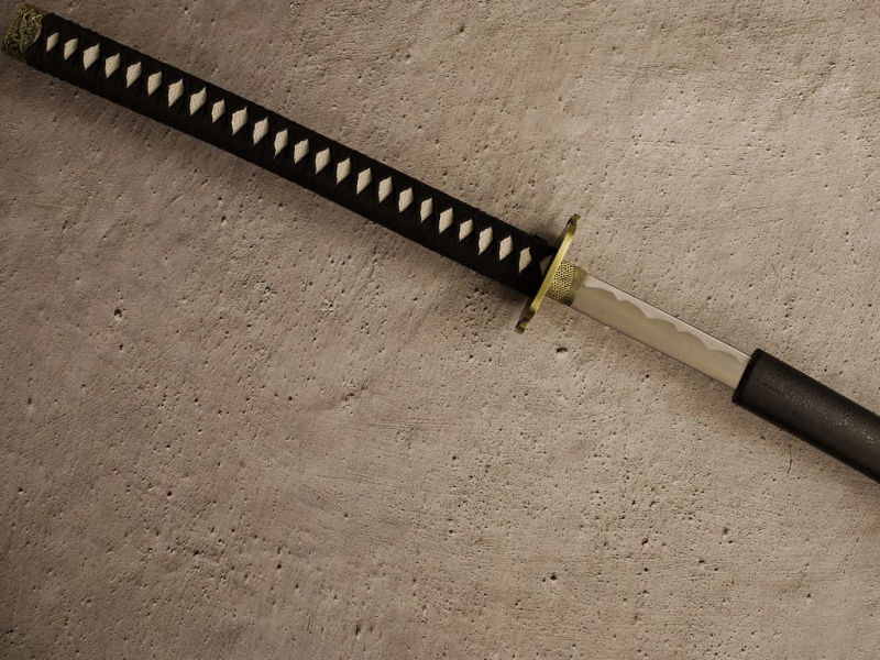 Nodachi (野太刀 long sabre japonais, ou ōdachi 大太刀, épée longue) #Terressens Nodachi (野太刀 long sabre japonais, ou ōdachi 大太刀, épée longue) #Terressens