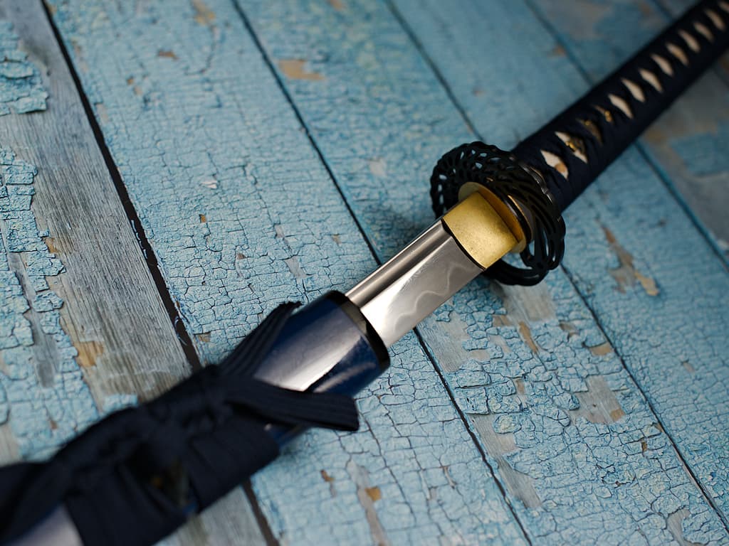 Katana « Hoshizora » (星空 ciel étoilé), forge Damas, véritable hamon #Terressens Katana « Hoshizora » (星空 ciel étoilé), forge Damas, véritable hamon #Terressens