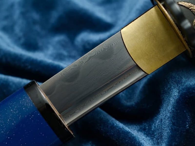 Wakizashi « Hoshizora » (星空 ciel étoilé), forge Damas, véritable hamon #Terressens Wakizashi « Hoshizora » (星空 ciel étoilé), forge Damas, véritable hamon #Terressens