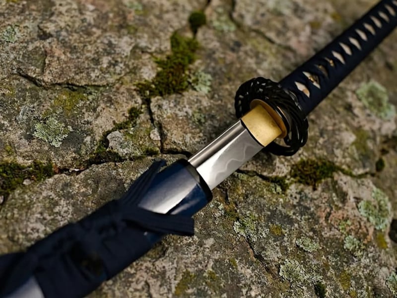 Wakizashi « Hoshizora » (星空 ciel étoilé), forge Damas, véritable hamon #Terressens Wakizashi « Hoshizora » (星空 ciel étoilé), forge Damas, véritable hamon #Terressens