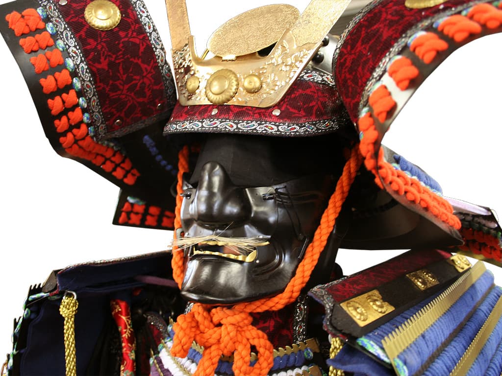 Máscara roja de armadura samurái (Kabuto 兜)