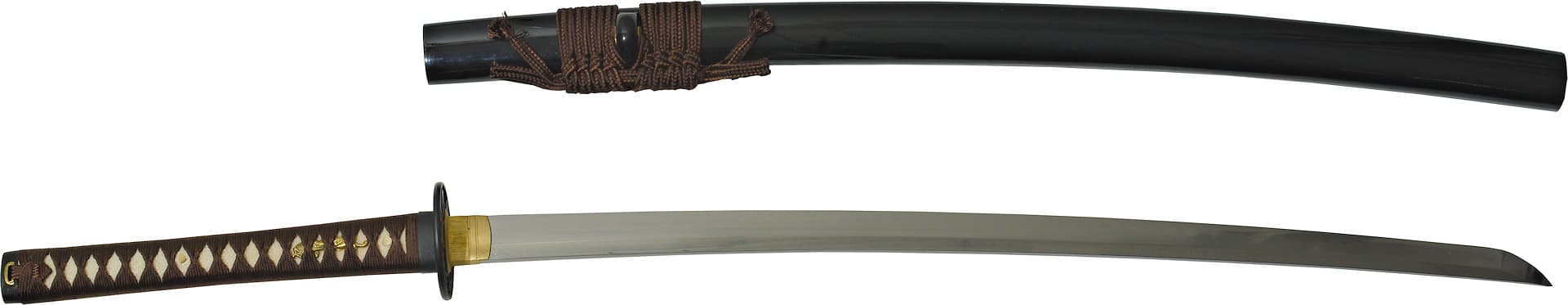 Katana Tierra Sagrada (聖地, Seichi), hoja afilada 1095, hamon genuino, trenzado marrón #Terressens Katana Tierra Sagrada (聖地, Seichi), hoja afilada 1095, hamon genuino, trenzado marrón #Terressens