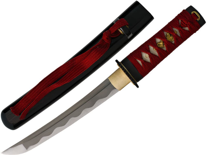 Tantō afilado Ake (朱, rojo sangre), ito y sageo rojo oscuro #Terressens Tantō afilado Ake (朱, rojo sangre), ito y sageo rojo oscuro #Terressens