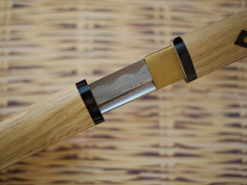 Nami, shirasaya Damasco afilado (波 onda), marco de madera natural #Terressens Nami, shirasaya Damasco afilado (波 onda), marco de madera natural #Terressens