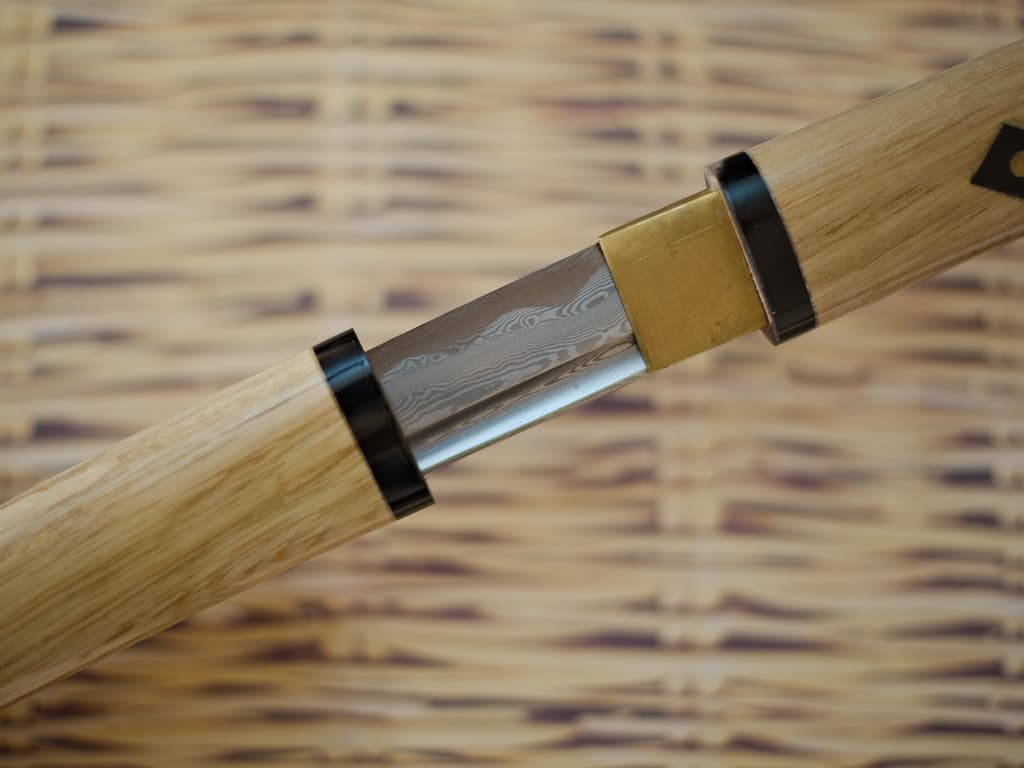 Nami, shirasaya Damasco afilado (波 onda), marco de madera natural #Terressens Nami, shirasaya Damasco afilado (波 onda), marco de madera natural #Terressens