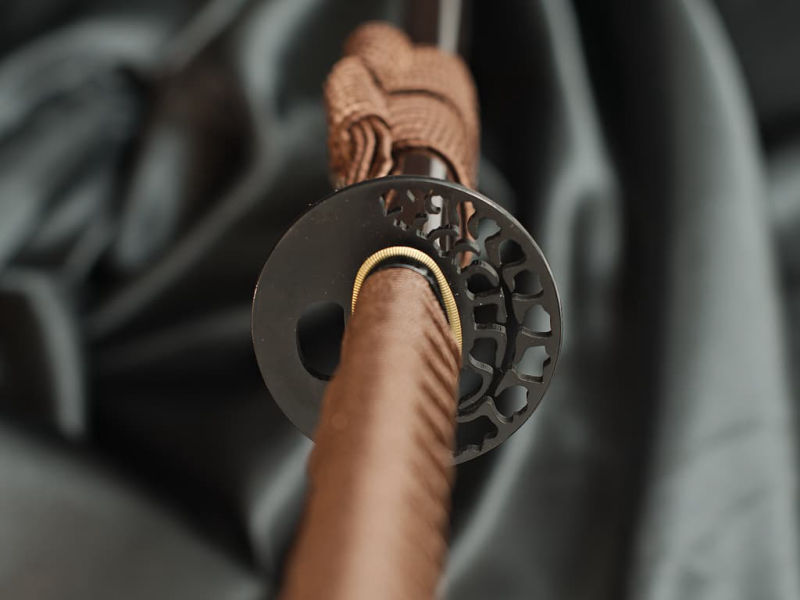 Katana Maru 1095, auténtica Hamon, afilada a mano "Chairo" 茶色 (marrón, el color del té) #Terressens