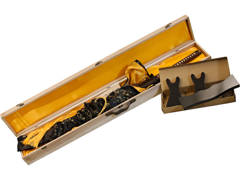 Katana Maru 1095, auténtica Hamon, afilada a mano "Chairo" 茶色 (marrón, el color del té) #Terressens