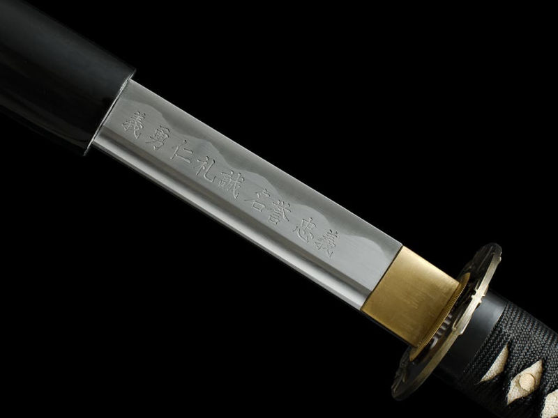 Katana afilada "Bushi" (武士 samurái, guerrero), hoja grabada (las 7 virtudes del Bushidō) #Terressens Katana afilada "Bushi" (武士 samurái, guerrero), hoja grabada (las 7 virtudes del Bushidō) #Terressens