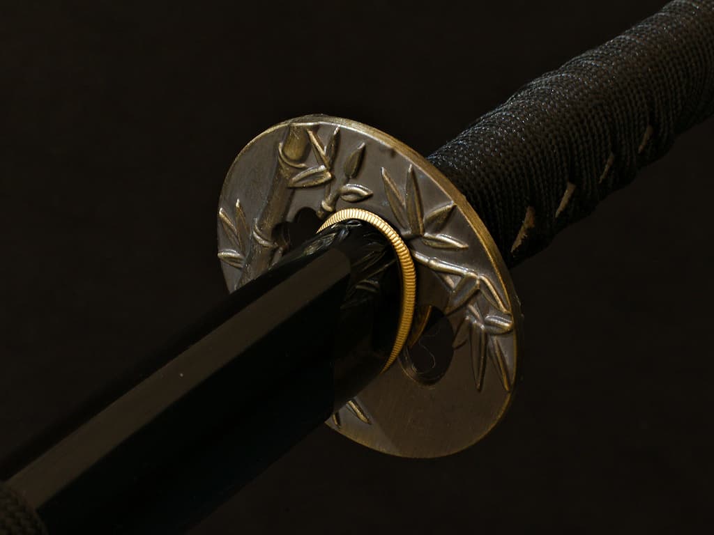 Katana afilada "Bushi" (武士 samurái, guerrero), hoja grabada (las 7 virtudes del Bushidō) #Terressens Katana afilada "Bushi" (武士 samurái, guerrero), hoja grabada (las 7 virtudes del Bushidō) #Terressens