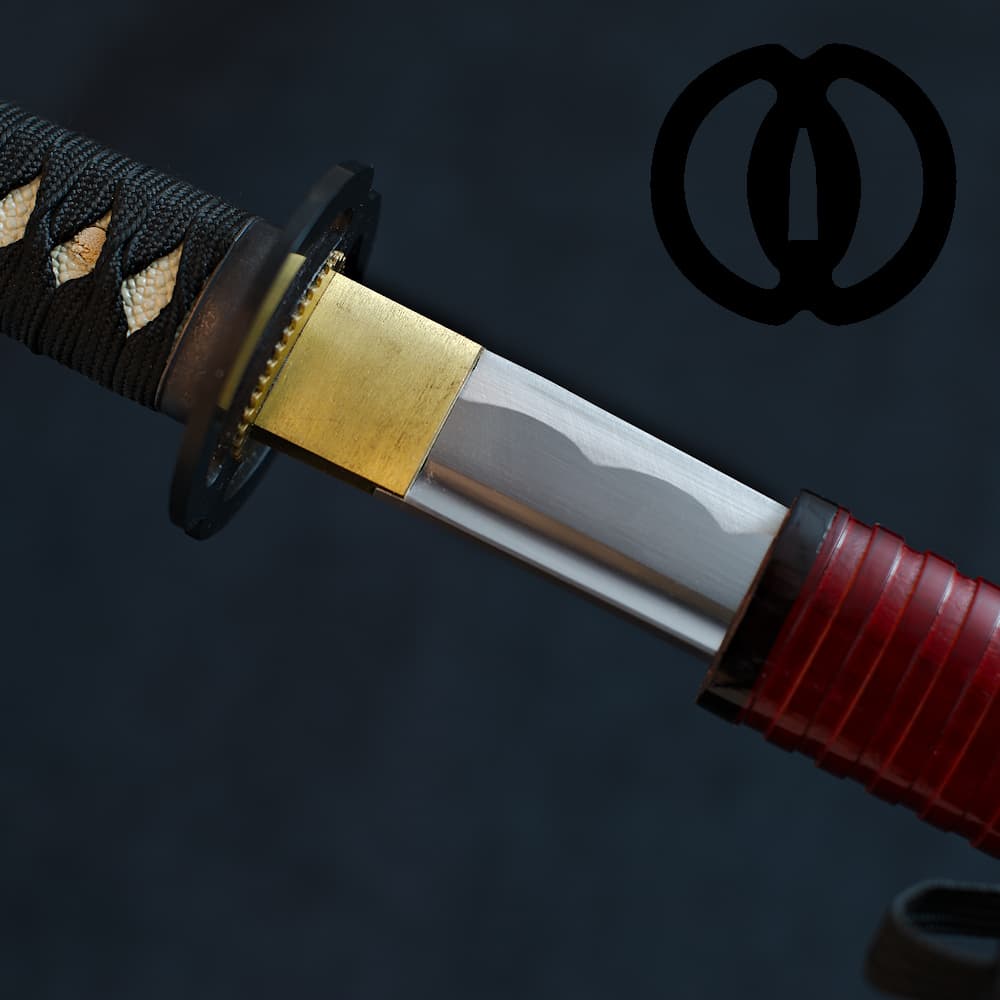 Senshi, katana afilada, saya rojo oscuro con gargantas (戦士 soldado, guerrero) #Terressens Senshi, katana afilada, saya rojo oscuro con gargantas (戦士 soldado, guerrero) #Terressens