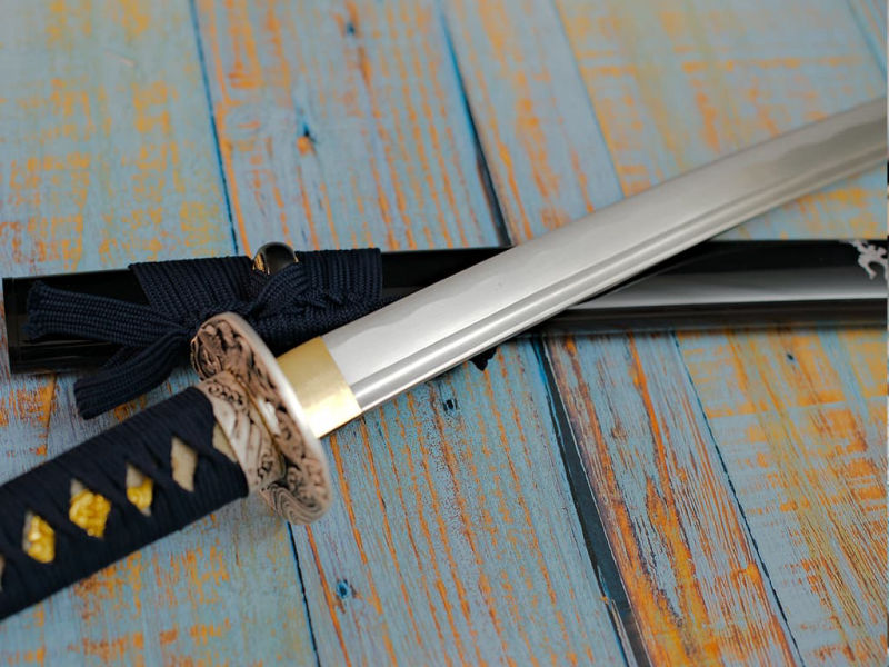 "Ryūjin" (龍神) katana afilada, Dios del océano, Dragón serigrafiado sobre saya #Terressens