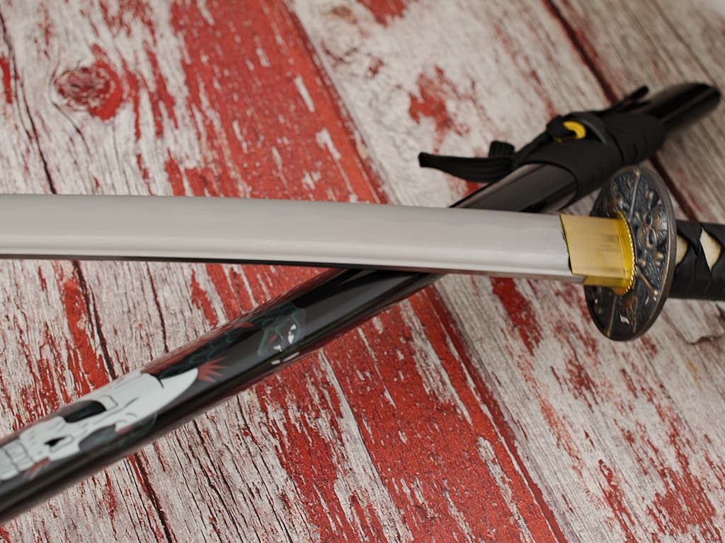 Katana afilada "Sombra del Caos", engastada con cráneos de serpiente, humano y demonio #Terressens Katana afilada "Sombra del Caos", engastada con cráneos de serpiente, humano y demonio #Terressens