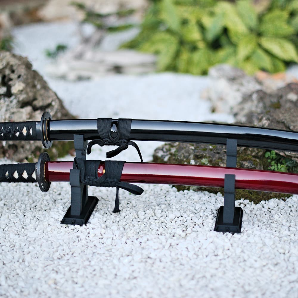 Soporte para katana "Fukuza" (複座, dos asientos), para dos espadas japonesas #Terressens Soporte para katana "Fukuza" (複座, dos asientos), para dos espadas japonesas #Terressens