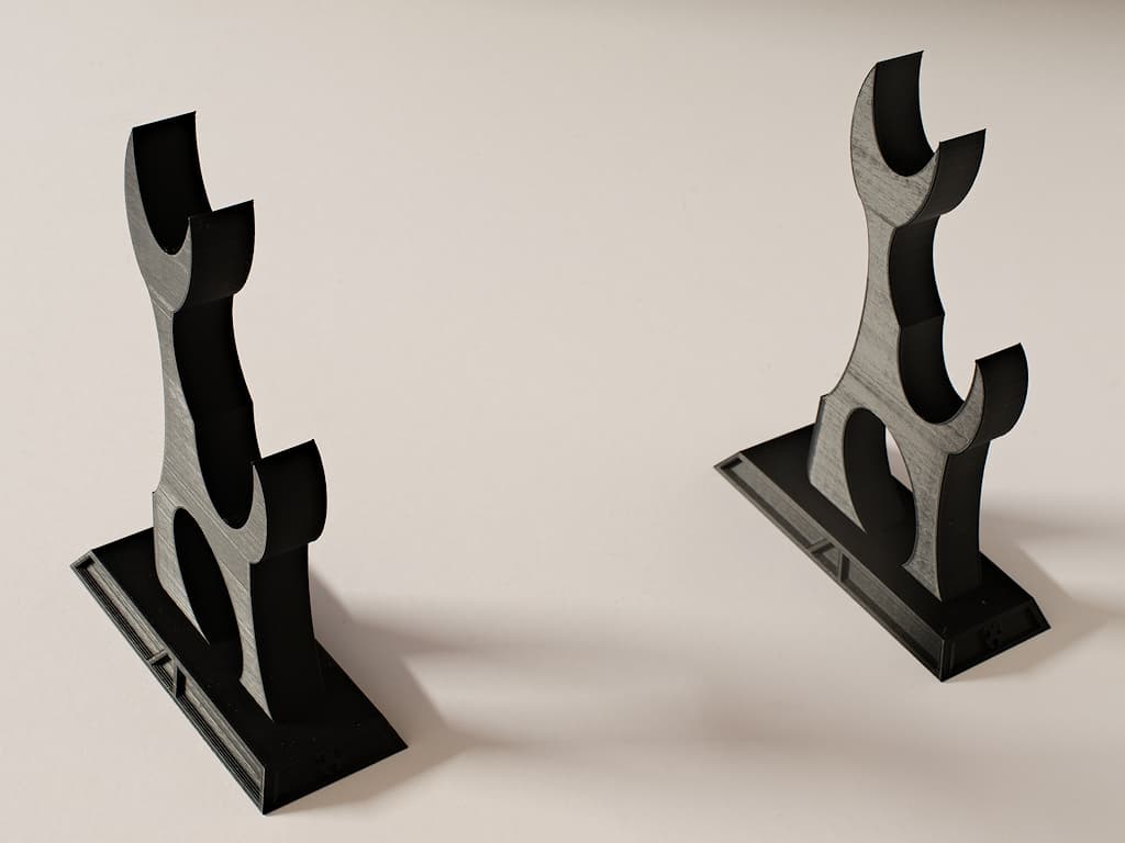 Soporte para katana "Fukuza" (複座, dos asientos), para dos espadas japonesas #Terressens Soporte para katana "Fukuza" (複座, dos asientos), para dos espadas japonesas #Terressens