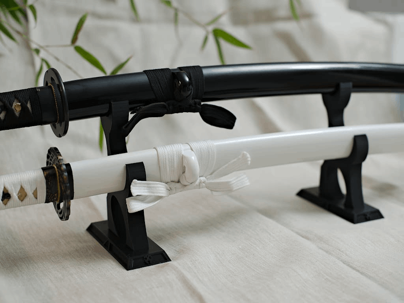 Soporte para katana "Fukuza" (複座, dos asientos), para dos espadas japonesas #Terressens Soporte para katana "Fukuza" (複座, dos asientos), para dos espadas japonesas #Terressens