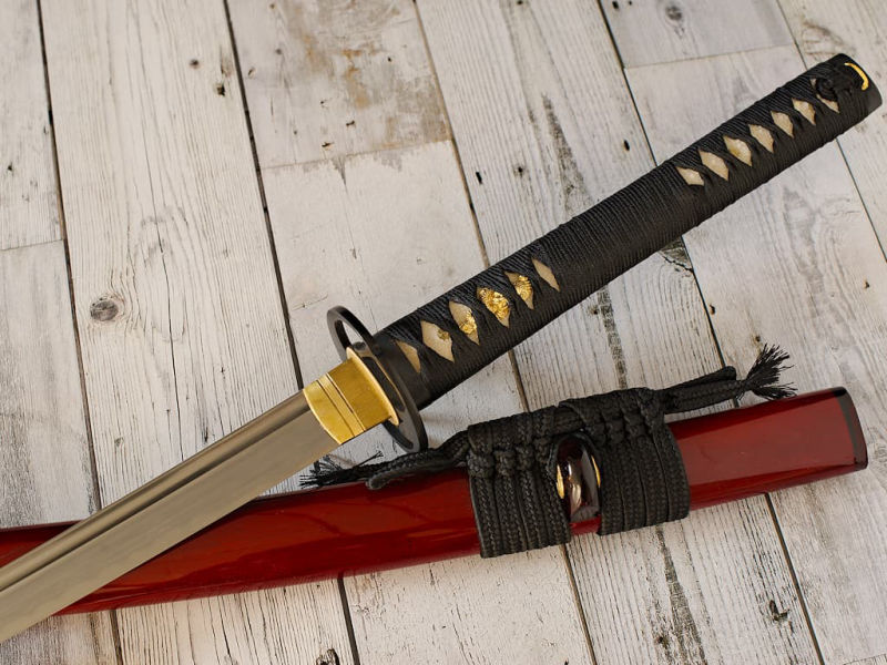 Katana afilada "Kirinketsu" (麒麟血 sangre de dragón), Soshu Kitae, templado selectivo #Terressens