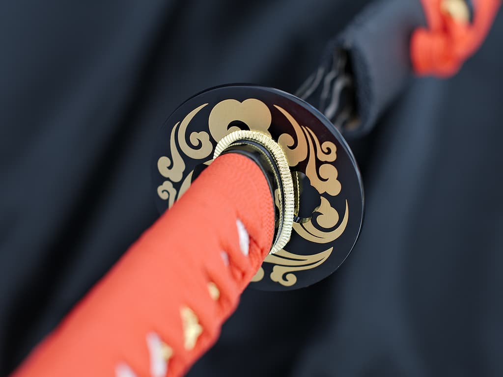 Katana afilada "éclair d'acier", hoja de acero 1045 negro con motivo de relámpago #Terressens Katana afilada "éclair d'acier", hoja de acero 1045 negro con motivo de relámpago #Terressens