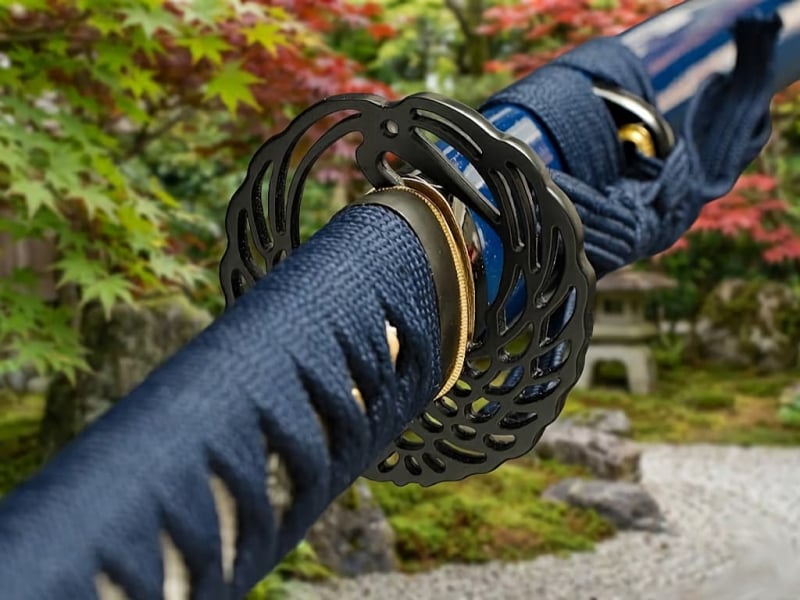 Wakizashi «Hoshizora» (星空 cielo estrellado), forja Damasco, auténtico hamon #Terressens