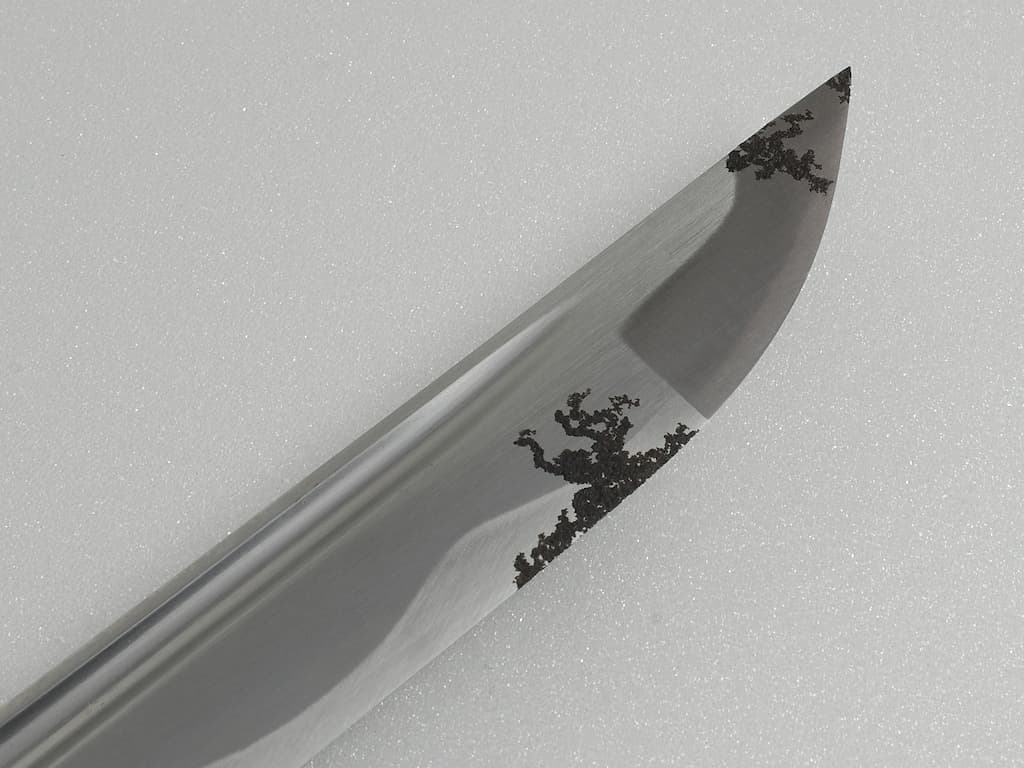 En la saya húmeda, ciertas zonas pueden mostrar patrones geométricos de oxidación. Sin un tratamiento inmediato, progresarán por la superficie de la hoja y la ahuecarán.