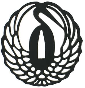 La grulla japonesa (tsuru 鶴), símbolo de longevidad y buena fortuna.