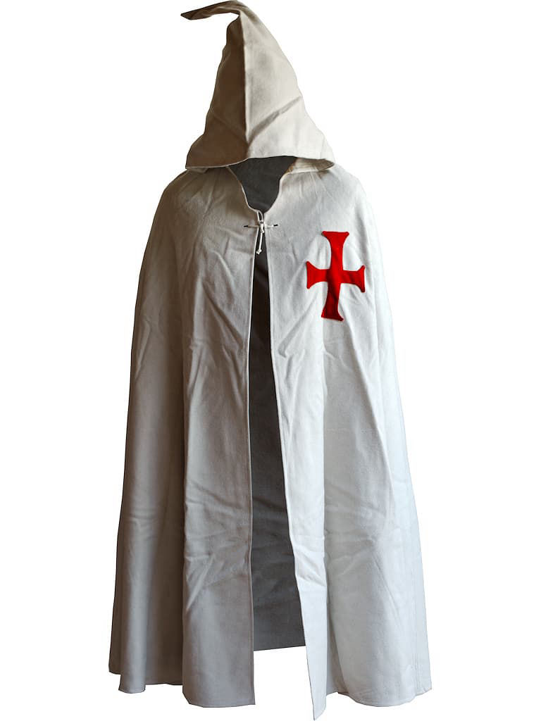 Tabard templier arbirant la croix pattée rouge de l'Ordre du Temple Cape templière #Terressens